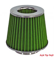 Carub Performans ve Ses Arttırıcı Açık Hava Filtresi +6 Hp Açık Tip Yeşil Aparatlı Üniversal