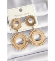 316L Çelik Gold Renk Güneş Model Kadın Küpe (Karışık)