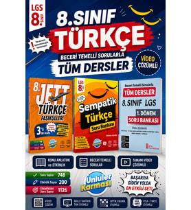 8.Sınıf Jett Türkçe Fasikülleri-Sempatik Türkçe Soru Bankası -1.Dönem Tüm Dersler Soru Bankası