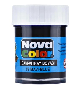 NOVA COLOR MAVİ 30 CC ŞİŞE SU BAZLI CAM BOYASI