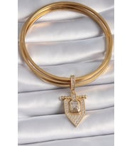 Pirinç Gold Renk Baget Zirkon Taşlı Ajda Charm