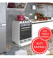 Kenzlife ankastre modülü kabini krom byz fırın ocak dolabı kapaklı ayaklı sabit tabla (Karışık)