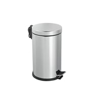 Efor Paslanmaz 430 Krom Metal İç Kovalı Pedallı Ofis Banyo Mutfak Çöp Kutusu Kovası - 16 Litre