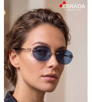 ESRADA 3104D 602180 2569 05 UV400 Korumalı Lacivert Renk Gümüş Detaylı Kadın Güneş Gözlüğü 57-18-148