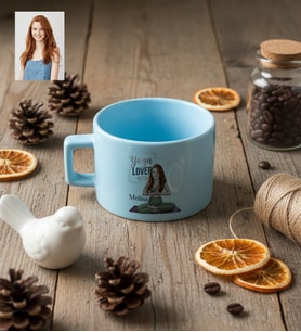 Kişiye Özel Karikatürlü Yoga Lover Motivasyon Lüks Pastel Fincan Doğum Günü Hediyesi