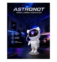 Mey İthalat® Projeksiyon Astronot Lamba Speaker Sevimli Astronot Bluetooth Hoparlör Yeni Nesil