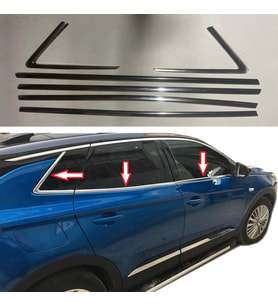 Opel Grandland X Cam Çıtası Komple Set Çerçevesi Kromu Nikelajı