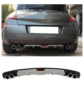 Renault Megane 2 HB Gri Difüzör 4 Krom Egzoz Görünümlü Difizör Arka Ek Body Kit 2002-2009