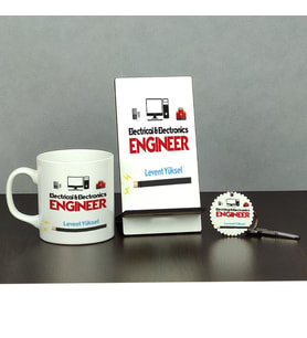 Electrical & Electronics Engineer Üçlü Set (Kupa + Telefon Standı + Anahtarlık) 001
