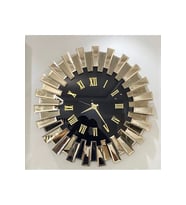 80 cm Art Mirror Elite piyano Aynalı Saat 80 Cm Metalik Yuvarlak Modern Ahşap