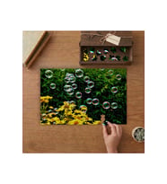 Sarı Çiçek Bahçesinde Baloncuklar Tasarımı 240 parça Ahşap Puzzle Ahşap Kutuda MP00085