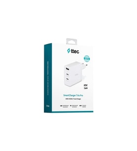 TTEC SmartCharger GAN 65W PD Seyahat Hızlı Şarj Aleti 2 USB-C (Beyaz)