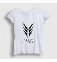 Presmono Kadın Beyaz Logo Orbit Culture T-Shirt 454218tt (Beyaz)