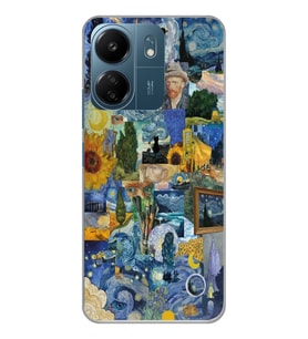 Xiaomi Redmi 13C Uyumlu Vincent Van Gogh Sanatsal Tasarımlı Şeffaf Telefon Kılıfı