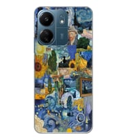 Xiaomi Redmi 13C Uyumlu Vincent Van Gogh Sanatsal Tasarımlı Şeffaf Telefon Kılıfı