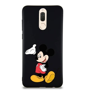 Huawei Mate 10 Lite Soft Premier Kapak Mickey Mouse-C Tasarımlı Silikon Kılıf - Siyah (Şeffaf)