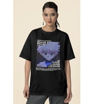 Speed Of Lightning Killua Zoldyck Baskılı Unisex Oversize Anime Dizi Karakter Tişört