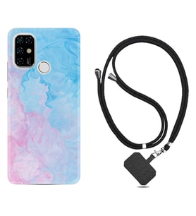 Casper E30 F20 X20 Kılıf Boyun Askılı Silikon Pink Blue Abstract 1385