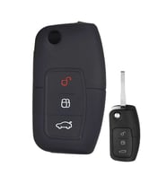 Ford Fiesta Focus Mondeo B-Max C-Max Anahtar Uyumlu Silikon Oto Anahtar Kumanda Kabı Kılıf Siyah