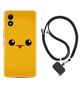 TCL 303 Kılıf Resimli Boyun Askılı İpli Desenli Silikon Series Yellow Sweet 1817