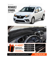 RENAULT SYMBOL KISA TİP 1 (2013-2021) Uyumlu Torpido Örtüsü Torpido Kılıfı - Siyah