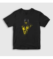 Presmono Unisex Çocuk Siyah Scorpion V3 Mortal Kombat T-Shirt 147572tt