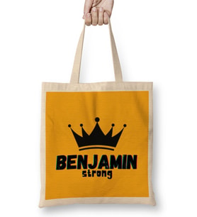 Benjamin Name Custom Design Gift Baby-Gift For Him Bez Çanta Uzun Saplı