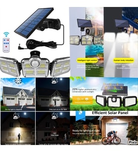 Solar Panelli Uzaktan Kumandalı 122 Led Bahçe Aydınlatması