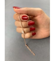 Oval Baget Taşlı Rose Kaplama Gümüş Kadın Bileklik