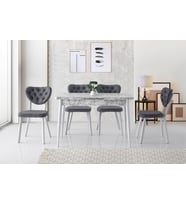 AY MASA, RİVONE SANDALYE, BEYAZ, 120x70