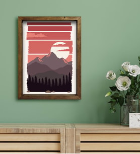 BK Gift Otel Odası Konseptli Doğal Masif Ahşap Çerçeveli Tablo 30x40cm-20