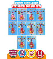 Benim Renklerim Eğitici Etkinlikli Boyama Seti Mavi 10 Kitap (Çok Renkli)
