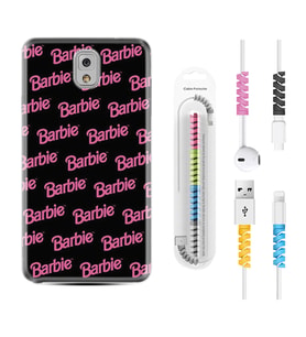 Samsung Note 3 4 5 8 9 20 Ultra 10 Lite Kılıf Kablo Koruma Spiral Silikon Barbie 1404