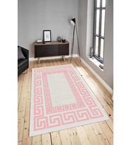 Dijital Baskılı Yıkanabilir Kaymaz Modern Renkli Salon Halısı Mutfak Halısı Yolluk ND-HY-1405 (Pembe)