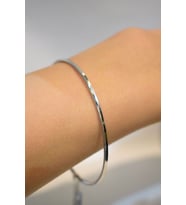 14 Ayar Altın Beyaz Düz (2 Mm) Bilezik
