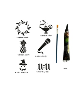 Hayalperest Modeller Tüp Kına ve Fırça hediyeli Tattoo Geçici Dövme Seti