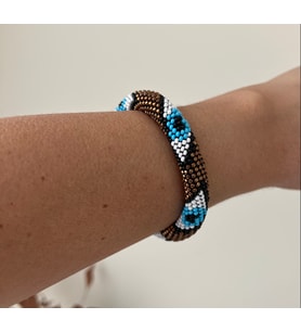 Chibeads Mavi Göz Desenli Kadin Bileklik