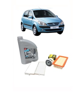 HYUNDAİ GETZ  BENZİNLİ MOTORLAR YAĞ BAKIM SETİ YAĞ VE YAĞ FİLTRESİ POLEN VE HAVA FİLTRESİ PETROL OFİSİ 10W 40