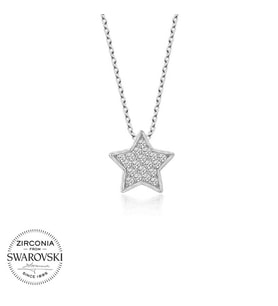 Swarovski Taşlı Gümüş Yıldız Bayan Kolye