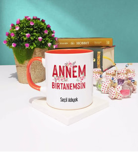 Anneler Günü Hediyesi Anneye Hediye - 7 - Kupa Bardak Turuncu