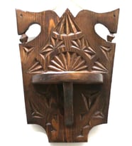 Otantik Çarşı Ahşap  Ahşap El Oyması  Lambalık Raf 27x21x11 cm.