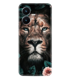 Vivo Y22S Kılıf Resimli Desenli Baskılı Silikon Leon Flowers 1333