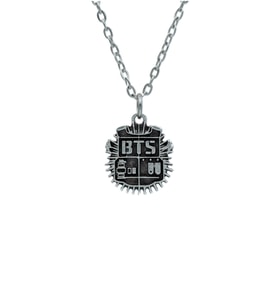 BTS Army Künye - Minimal Erkek Kadın Kolye Antik Gümüş Kaplama - 60 cm Düz Zincir