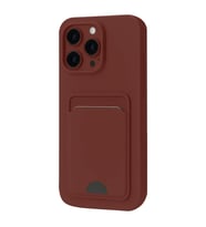 Apple iPhone 16 Pro Kılıf Kelvin Kartvizitli Silikon - Bordo