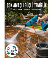 Şarjlı Oto Yıkama, Bahçe Sulama Tabancası Makinesi Yüksek Basınçlı
