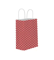 Kağıt Hediye Çantası Puantiyeli Battal Boy 31X41 CM (25 Adet)  Puantiyeli Kırmızı