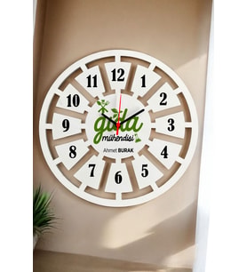 Gıda Mühendisi Duvar Saati 40cm 003 (Beyaz)