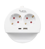 VE- G1102C 2'li USB+ Type-C Girişli Anahtarlı 1.5 Metre Grup Priz