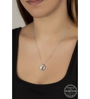 Union Swarovski Crystal Kadın 14 mm Gümüş Kolye