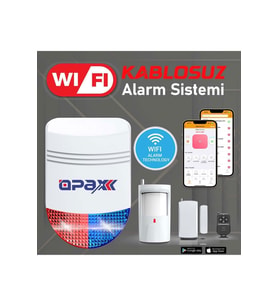 EKONOMİK ALARM SETİ OPAX BGR-12 WIFI KABLOSUZ SİREN ALARM SİSTEMİ MOBİL UYGULAMALI (Beyaz)